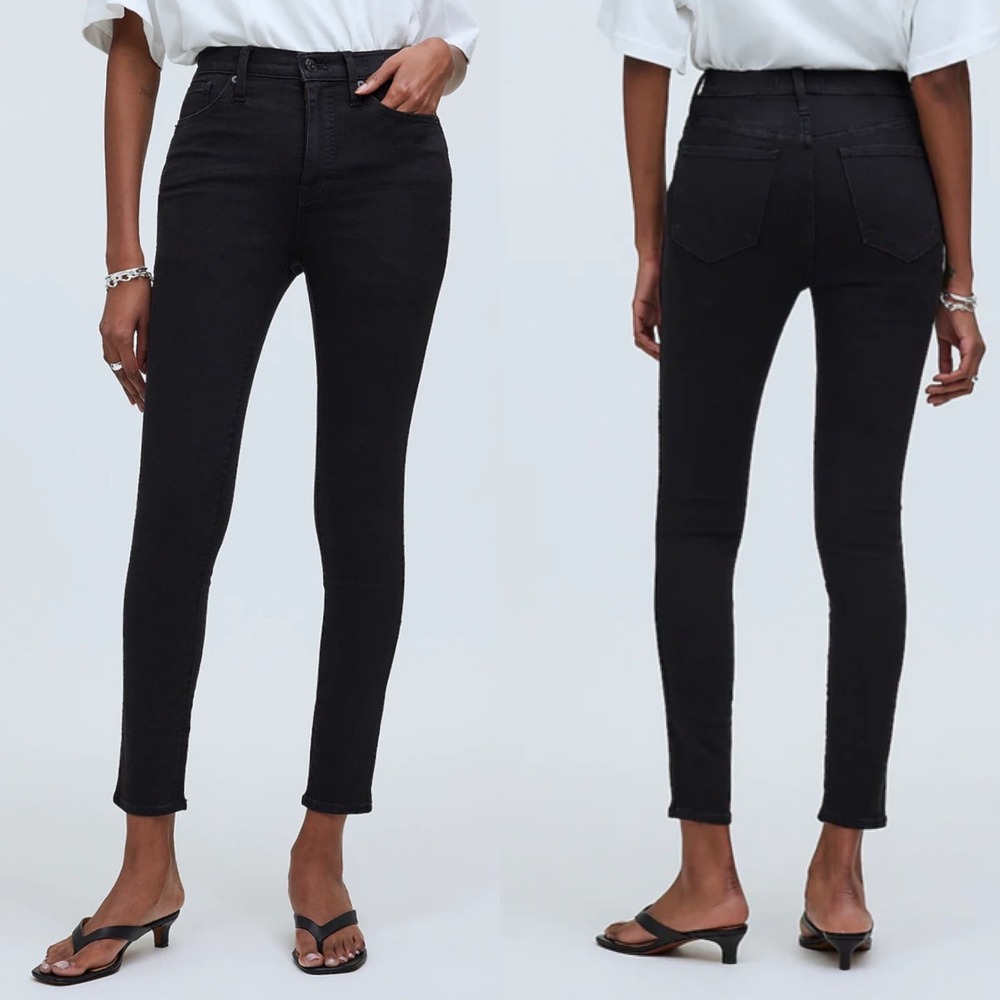 NWT Madewell‎ 10" High Rise Skinny Jeans Size 25 Black Frost Wash